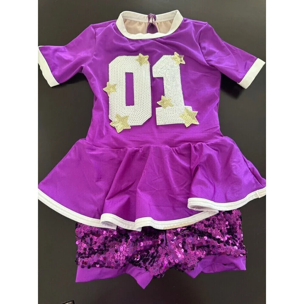 Weissman Dance Costume Weissman Pump Up The Jam sequin purple girl's MC 11/12